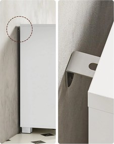 Mosdó alatti szekrény, fürdőszobai szekrény 3 nagy fiókkal, 30 x 70 x 64 cm, fehér