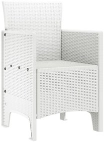 Kerti szék 4-es készlet Fehér Poli rattan Standard Könnyű súly