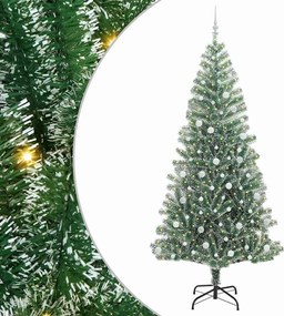vidaXL Mű karácsonyi fa hóval borítva LED fényekkel 300 LED-del 240 cm