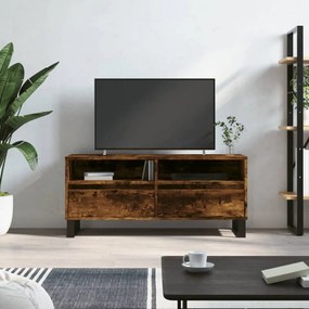Füstös tölgyszínű szerelt fa TV-szekrény 100x34,5x44,5 cm