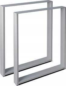 2x Fém acél lábak íróasztalhoz Profil 8x2 cm 60x40 cm Szürke