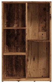 antik fa színű szerelt fa könyvszekrény 50x25x80 cm