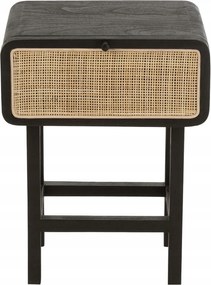 Molly asztal éjjeliszekrény fa rattan 60x45x37 cm J-Line