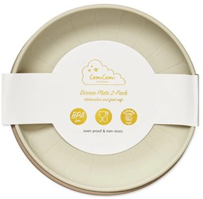 Bézs szilikon gyerek tányér készlet 2 db-os ø 18,5 cm Earth – Cam Cam Copenhagen