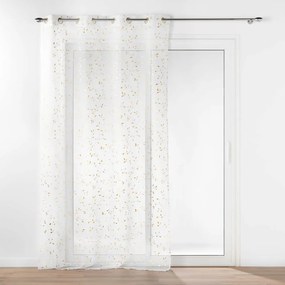Fehér-aranyszínű átlátszó függöny 140x240 cm Floressia – douceur d'intérieur