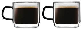 Üveg eszpresszó bögre szett 2 db-os 80 ml Carbon – Vialli Design