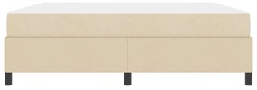 Boxrugós ágy Krém és fekete 180 x 200 cm Textil és mérnöki fa