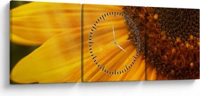 Kép - Napraforgók (órával) (90x30 cm)
