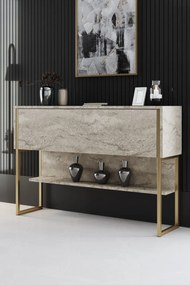Luxe - travertin/arany komód