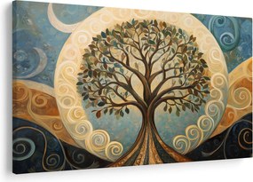 Kép – Életfa és spirálok (90x60 cm)