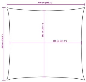 barna négyzet alakú oxford-szövet napvitorla 6 x 6 m