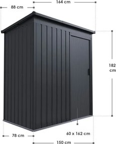 Juskys Kerti házikó S 164x88x182 cm - antracit