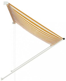 feltekerhető sárga és fehér napellenző 200 x 150 cm