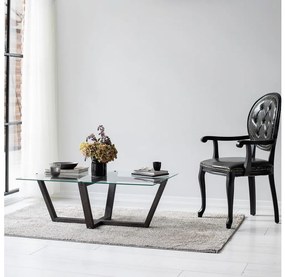 Kávésasztal AMALFI 35x105 cm fenyő/átlátszó