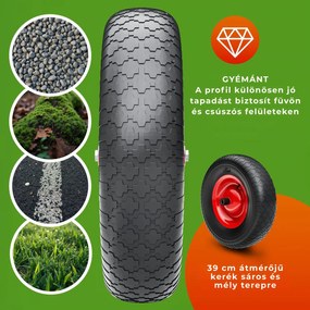 BARRY horganyzott talicska, max. kapacitás 100l/250kg, ezüst/fekete Gardebruk