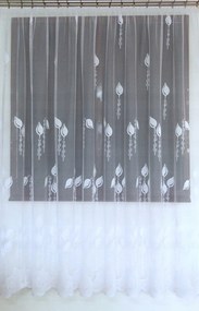 Mg Függöny jacquard 618/82 Fehér 430X260 G szalaggal