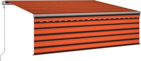 vidaXL automata redőnyös, LED-es, szélérzékelős napellenző 4x3 m