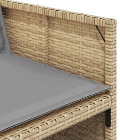 4 db vegyes bézs polyrattan kerti szék párnával