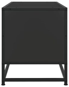 fekete szerelt fa és fém TV-szekrény 100x34,5x40 cm