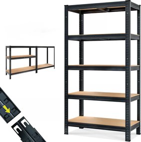 HEAVY nagy teherbírású polc, max 875kg, 90x40x180cm, fekete Jurhan