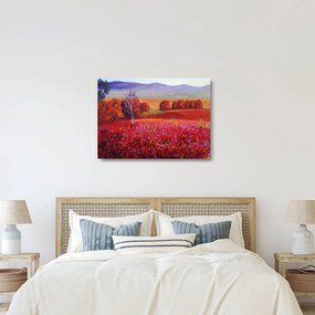 Egy vörös táj képe (üvegen) (70x50 cm)