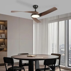 ZEVENTI - LED mennyezeti ventilátor AERYS LED/24W/230V Wi-Fi Tuya fekete/dió + távirányító