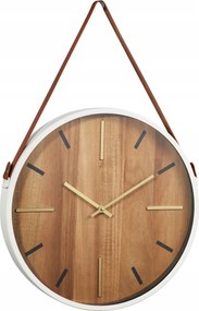 Fa Falióra Fém Kerettel Ø 38 CM Barna Elemes