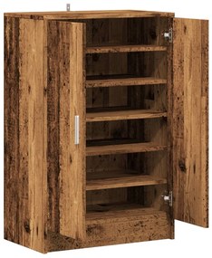 antik fa színű szerelt fa cipősszekrény 60 x 35 x 92 cm