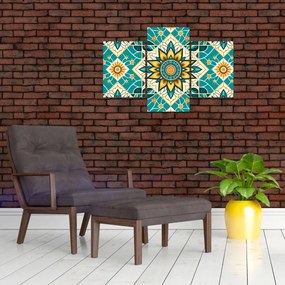 Kép - Türkiz minta (90x60 cm)