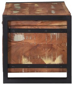 Tároló ládák 60x30x30cm Tömör újrahasznosított fa és fém