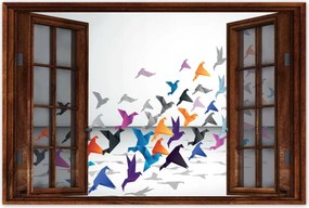 Poszterek 60x40 Origami Madarak repülés közben