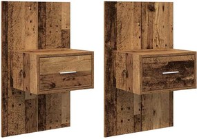vidaXL Éjjeliszekrény fiókkal 2 pcs Öreg fa 50 x 32,5 x 80cm Faanyag