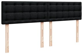 fekete szövet ottomán ágy matraccal &amp; LED-ek 180x200cm