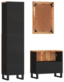 3 részes tömör akácfa fürdőszobai bútorszett