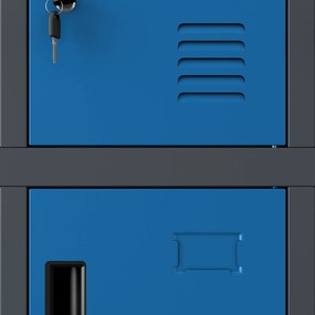 Fémöltözőszekrény ROBERT 1360 x 1720 x 450 mm, antracit és kék