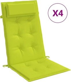 vidaXL 4 db világoszöld oxford-szövet magas háttámlájú székpárna
