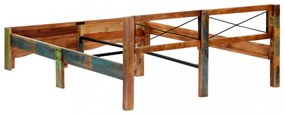 Vintage Fa Ágykeret - Tömör Újrahasznosított Fa, 166x212 cm, Egyedi Kivitelezés - Stabilitás és Elegancia Otthonában!