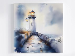 Vászonkép Canvas Tájkép Tenger Világítótorony Fény Köd 40x40