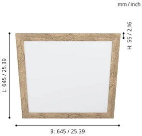 Eglo 99436 - LED mennyezeti lámpatest PIGLIONASSO LED/32W/230V 645x645 mm