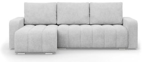 Modena sarokkanapé, bouclé, univerzális oldal, szürke