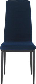 Szék, kék Velvet szövet/fekete fém, COLETA NOVA