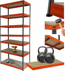 Tárolószekrény fém állvány Helios 270x120x35cm 7Px275kg Tömör