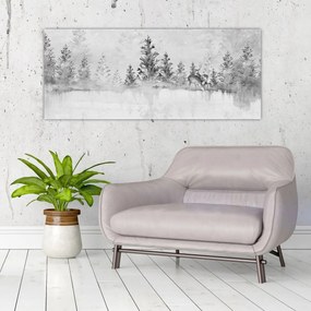 Kép - Szarvas a tónál (120x50 cm)