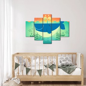 Kép - Vidám bálna a tengerben (150x105 cm)
