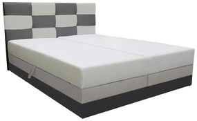 Franciaágy 180 cm Marion (ágyráccsal és matraccal) (szürke + fehér). 621139