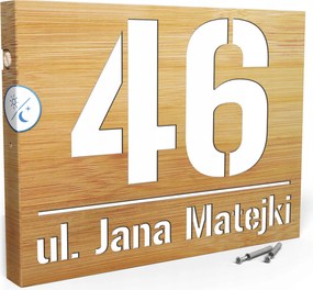 Megvilágított Házszám Címtábla 40X30 CM Szürkület Érzékelővel