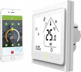 Univerzális termosztát kályhához és lécekhez feszültség nélkül Fehér Wifi Tuya