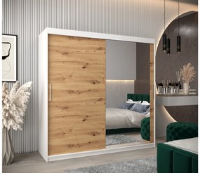 Ruhásszekrény 200 cm Toki 2 (matt fekete + artisan tölgy). 1065015