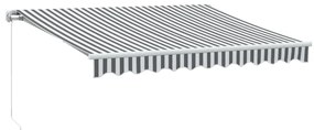 antracitszürke-fehér kézzel kihúzható napellenző 300 x 250 cm