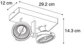 Modern fekete reflektor 2 lámpás - Master 111